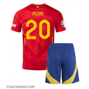 Spagna Pedri Gonzalez #20 Prima Maglia Bambino Europei 2024 Manica Corta (+ Pantaloni corti)